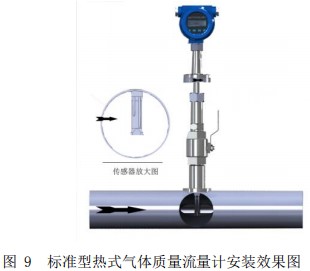 小流量氣體質(zhì)量流量計(jì)插入式安裝效果圖